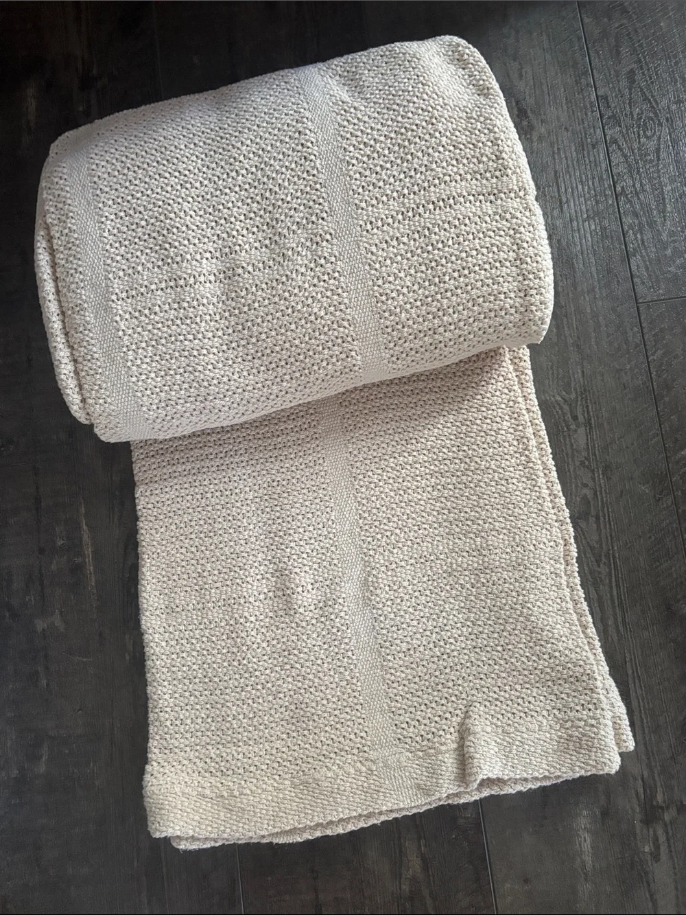 Cotton Thermal Blanket Beige Size Queen 90x90